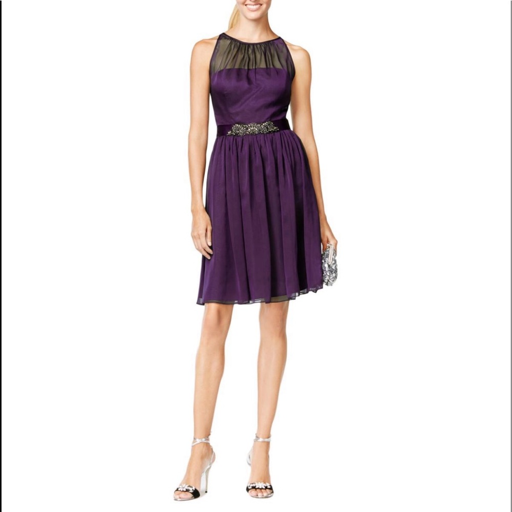 Adriana Papell Chiffon Halter Dress
